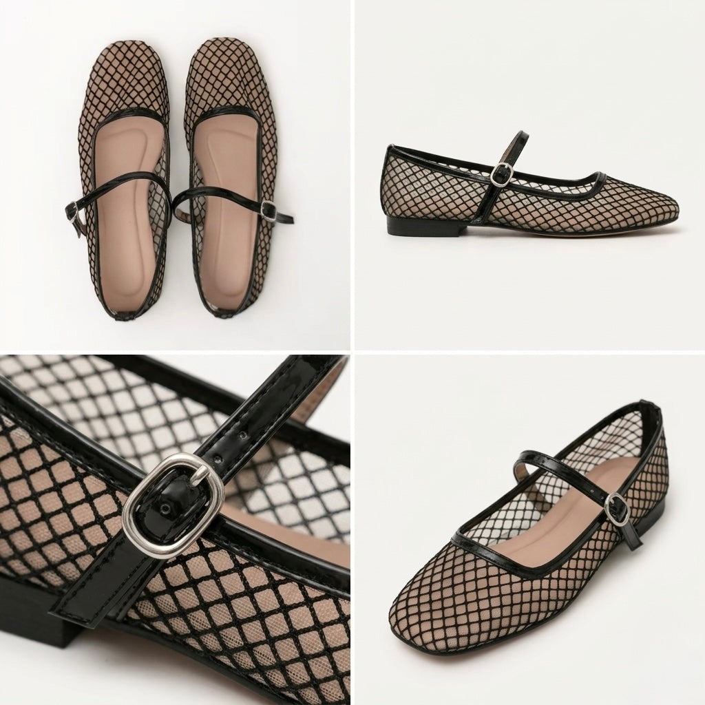 A Zarah Mesh Mary Janes