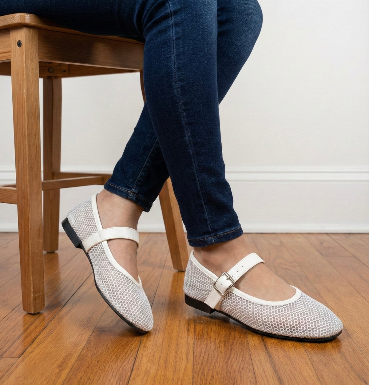 A Zarah Mesh Mary Janes