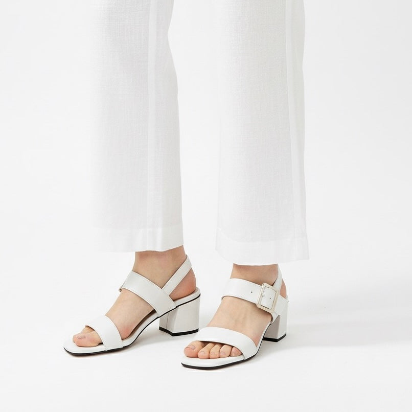 A Cynthia Buckled Leather Heel