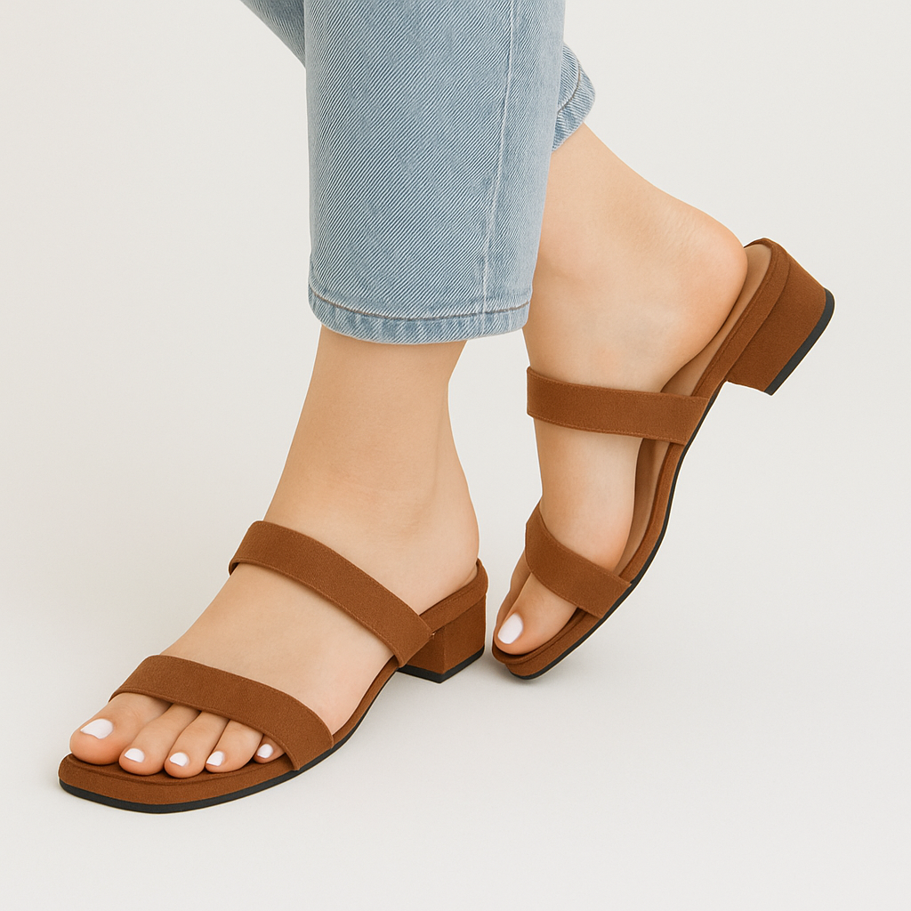 A Sabby Square Suede Sandals