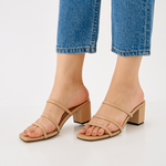 B Rea Beige Leather 2inch