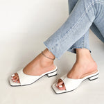 Audrey White Sandals 1 inch