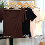 B1T1 Basic Top Square Neck Korean Spandex Body hugging