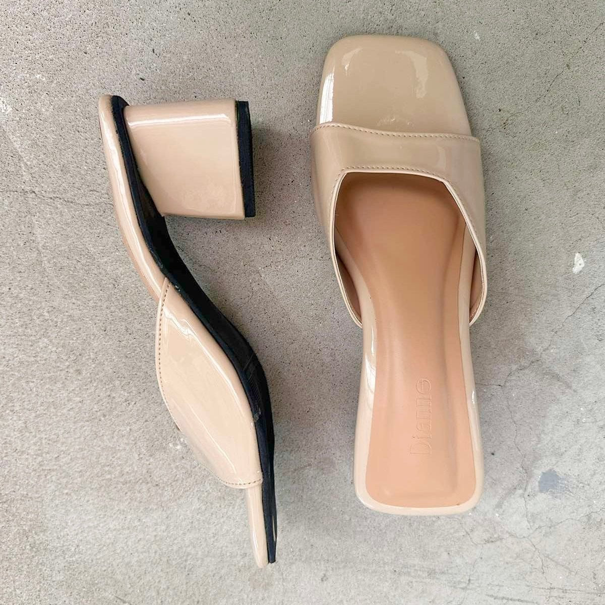 Angela Beige Diamond Heel