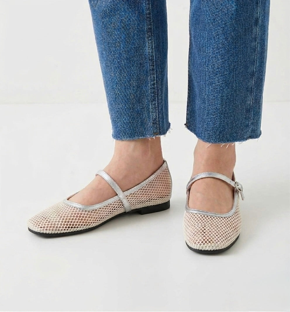 A Zarah Mesh Mary Janes