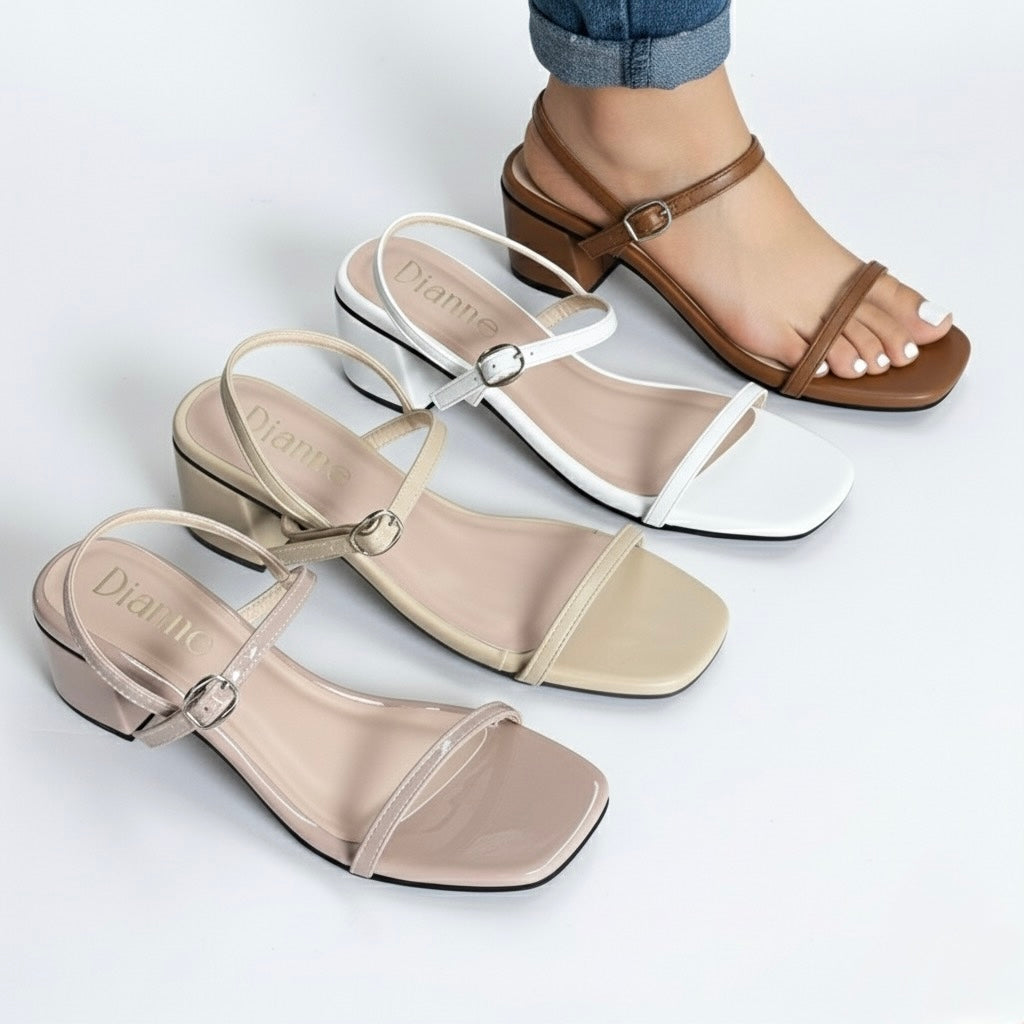 A OLIVIA Leather Heels 2 inch