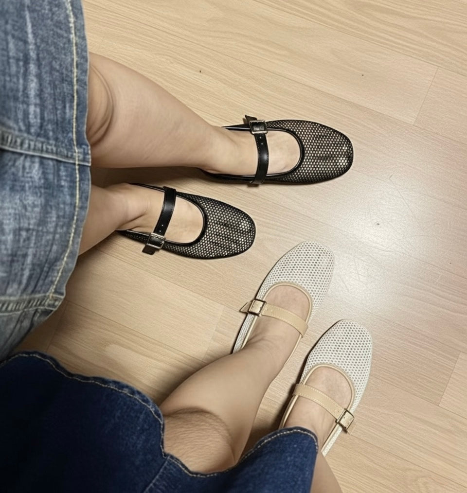 A Zarah Mesh Mary Janes