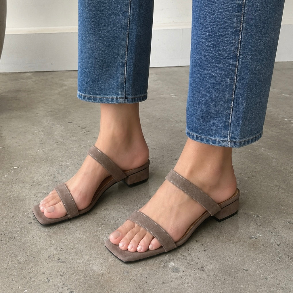 Sabby Square Suede Sandals