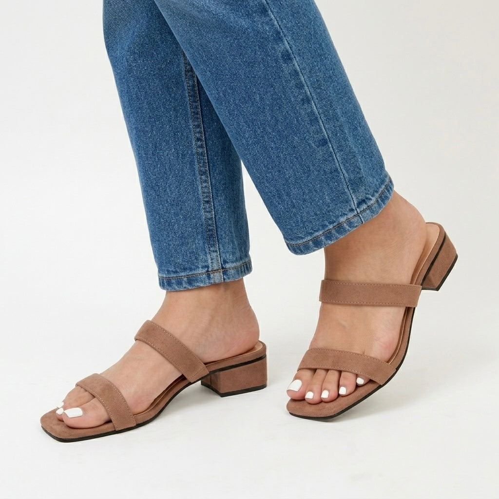 Sabby Square Suede Sandals