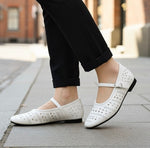 Allana White Laser Cut Leather