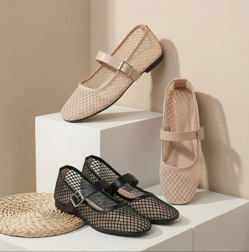 A Zarah Mesh Mary Janes