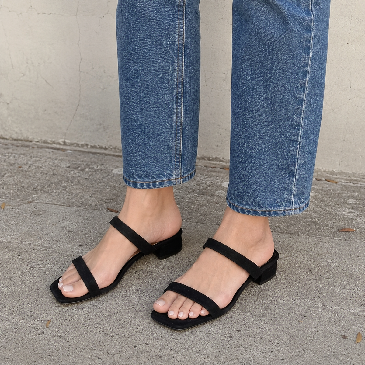 Sabby Square Suede Sandals