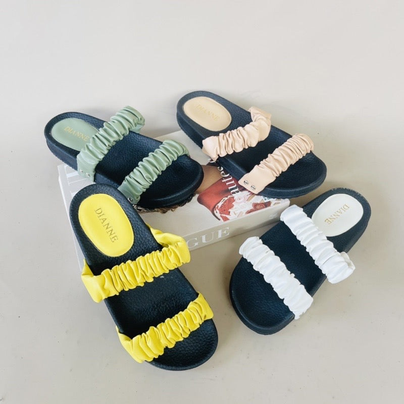 Scrunchie Slides Yellow size 5,6,7, 8,9 - Main Image