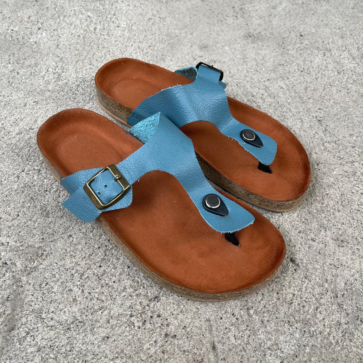 Genuine Leather Cork Slides