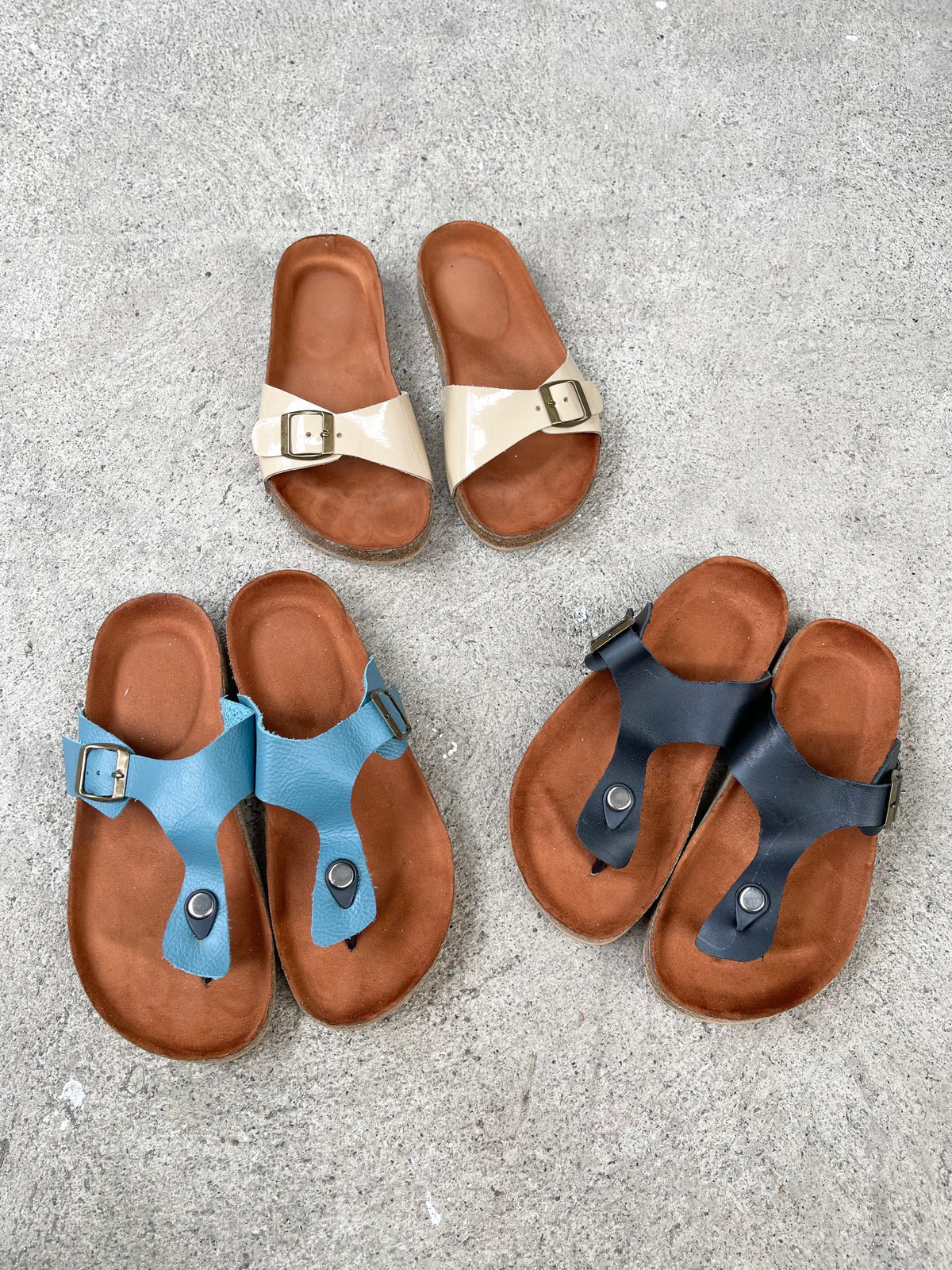 Genuine Leather Cork Slides