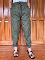 Buy 1 Take 1 Acid Linen Casual Pants Army Green & Beige