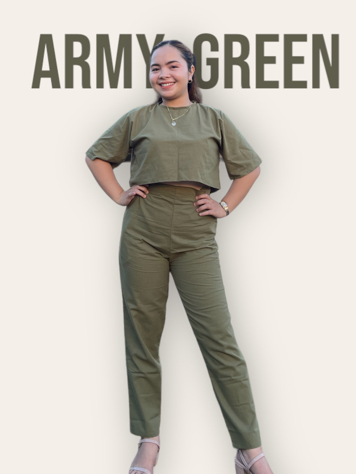 Outfits Liza Linen Army Green