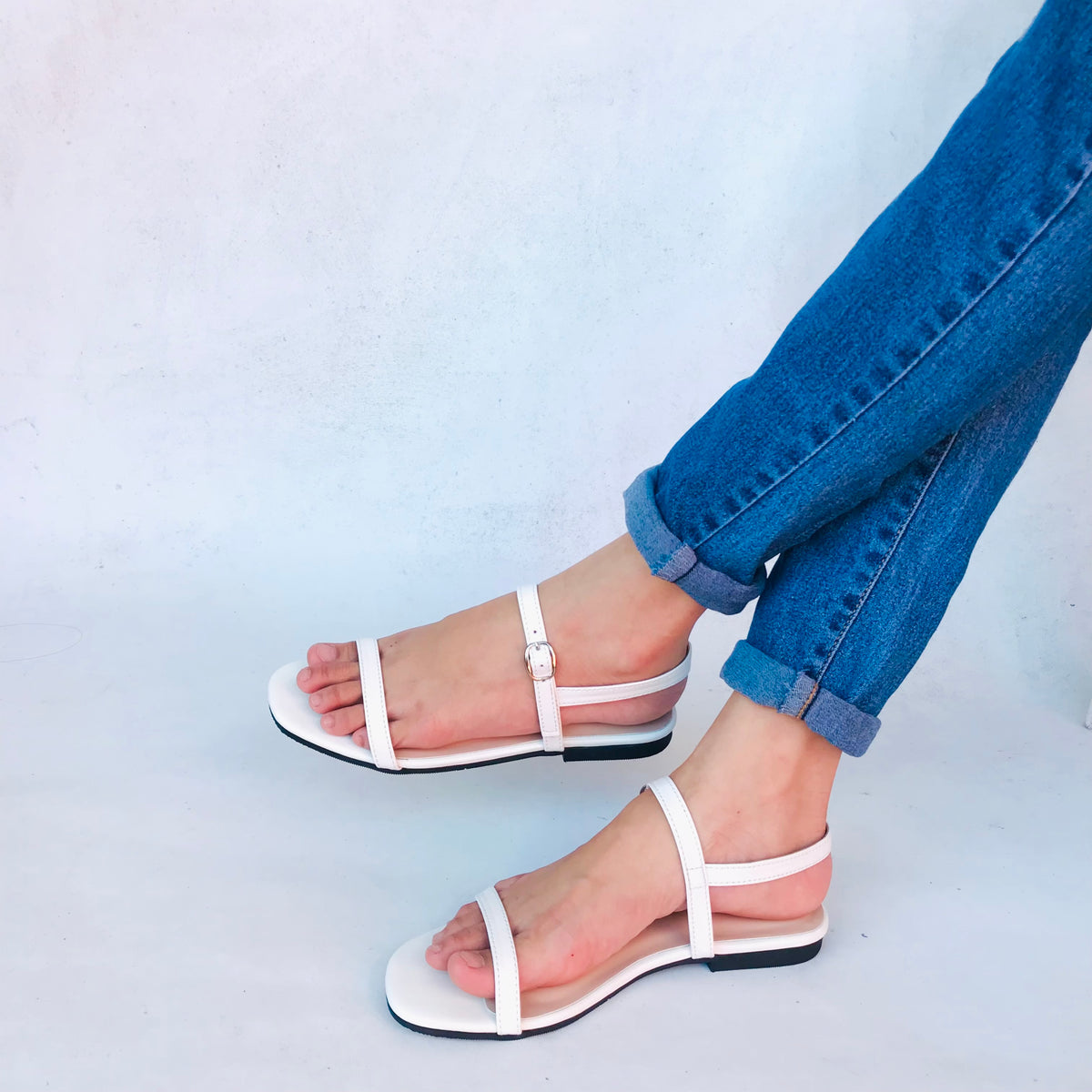 Nicole White Flats (Clearance Sale)