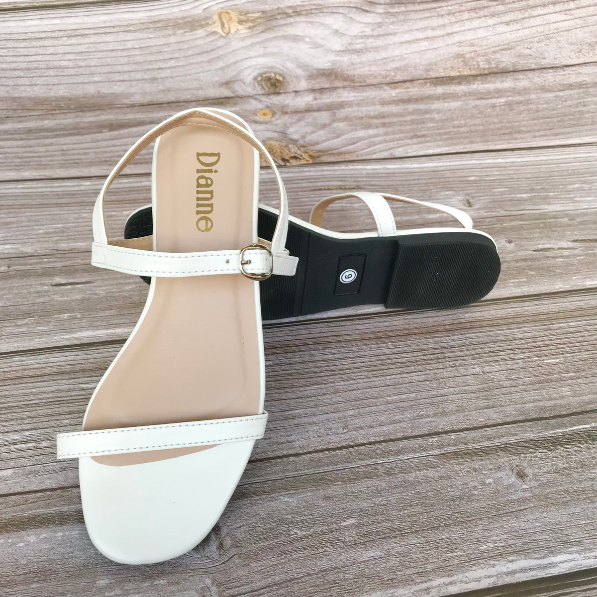 Nicole White Flats (Clearance Sale)