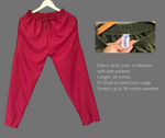 Outfits by Dianne Linen Casual Pants in Maroon