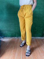 Outfits by Dianne Linen Casual Pants in Mustard