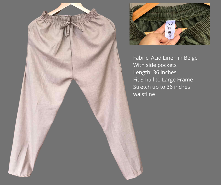 Outfit by Dianne Linen Casual Pants in Beige