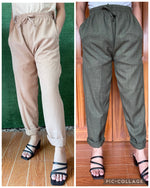 Buy 1 Take 1 Acid Linen Casual Pants Army Green & Beige